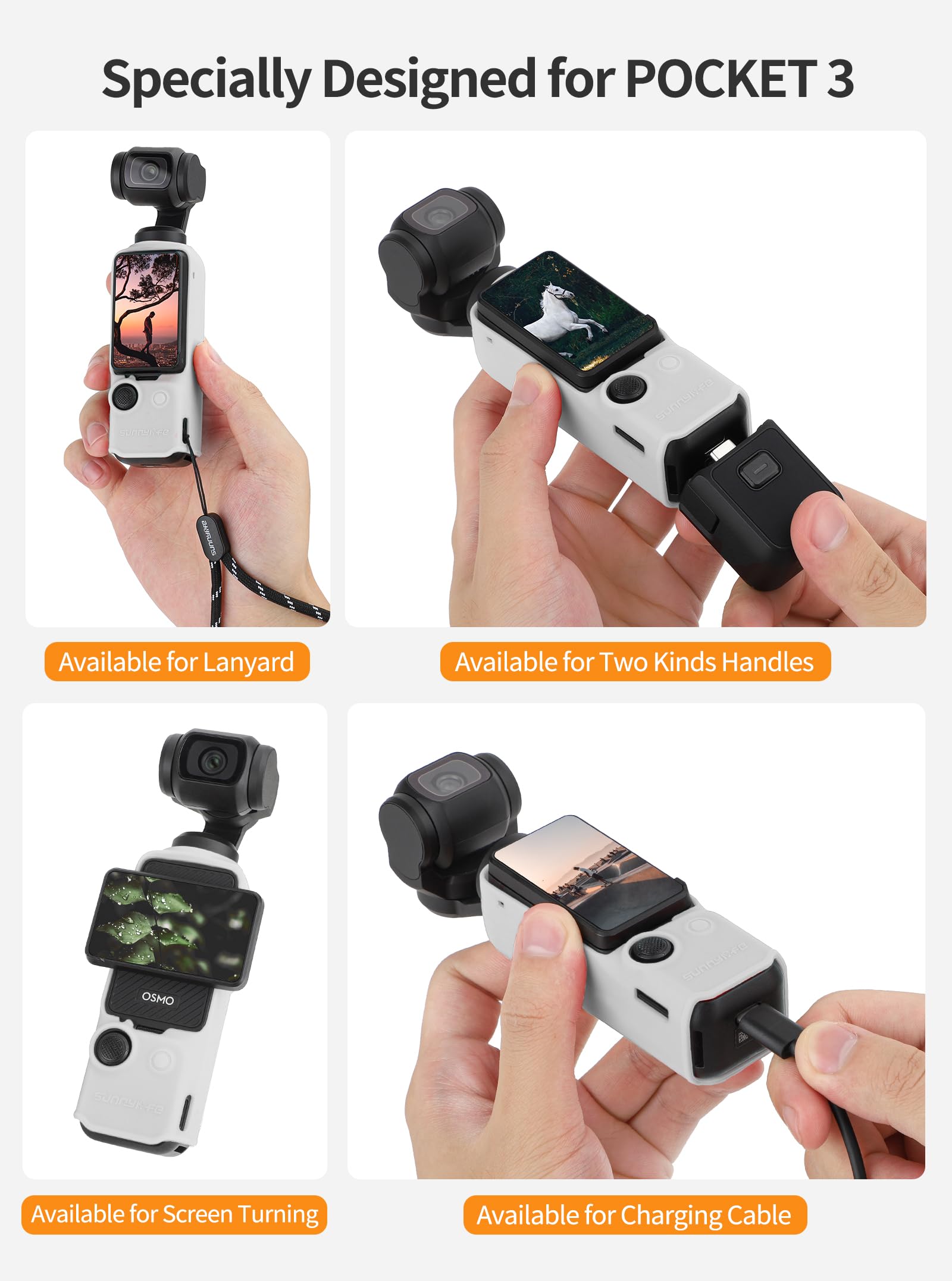 Custodia Protettiva In Silicone Per DJI Osmo Pocket 3, Morbida, Antipolvere, Colore Bianco