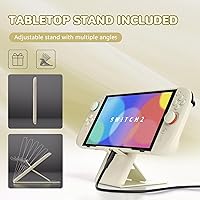 Vista 6 de PlayVital Hard Case for Nintendo Switch 2 with Extra Stand & Thumb Grip Caps Split Design, Dockable Protective Full-Body Shell Cover for Nintendo