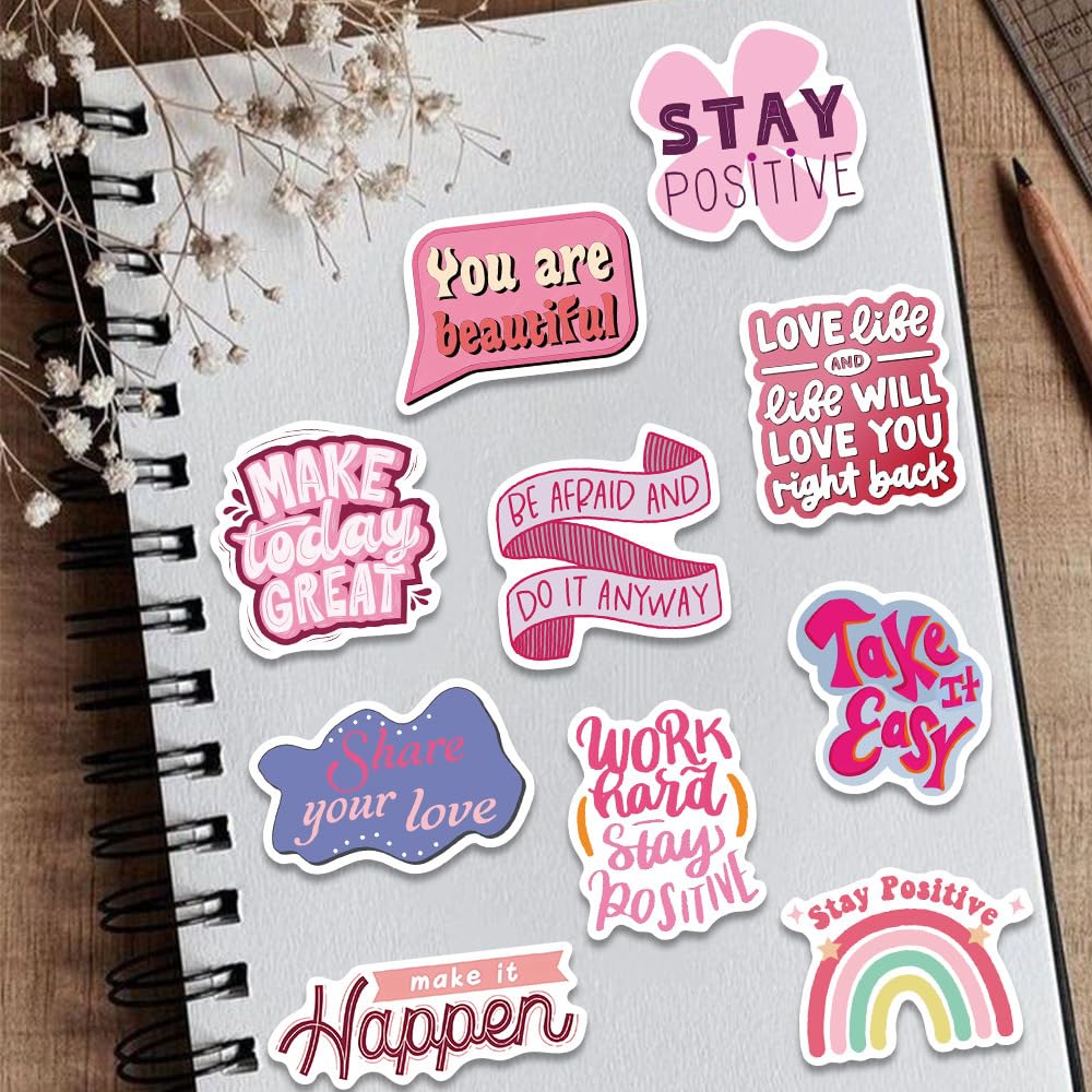 Motivational Stickers 100 Pcs Positive Affirmation Inspirational Quotes ...
