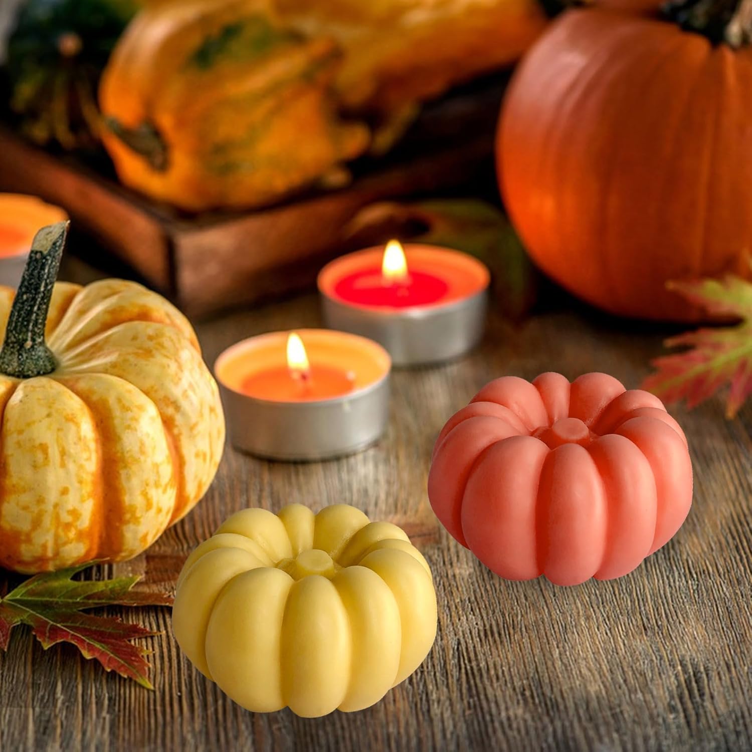 Halloween Candle Mold for Candle Making, 3D Silicone Mold for Resin Casting DIY Plaster Polymer Clay Home Decoration (Large Pumpkin)