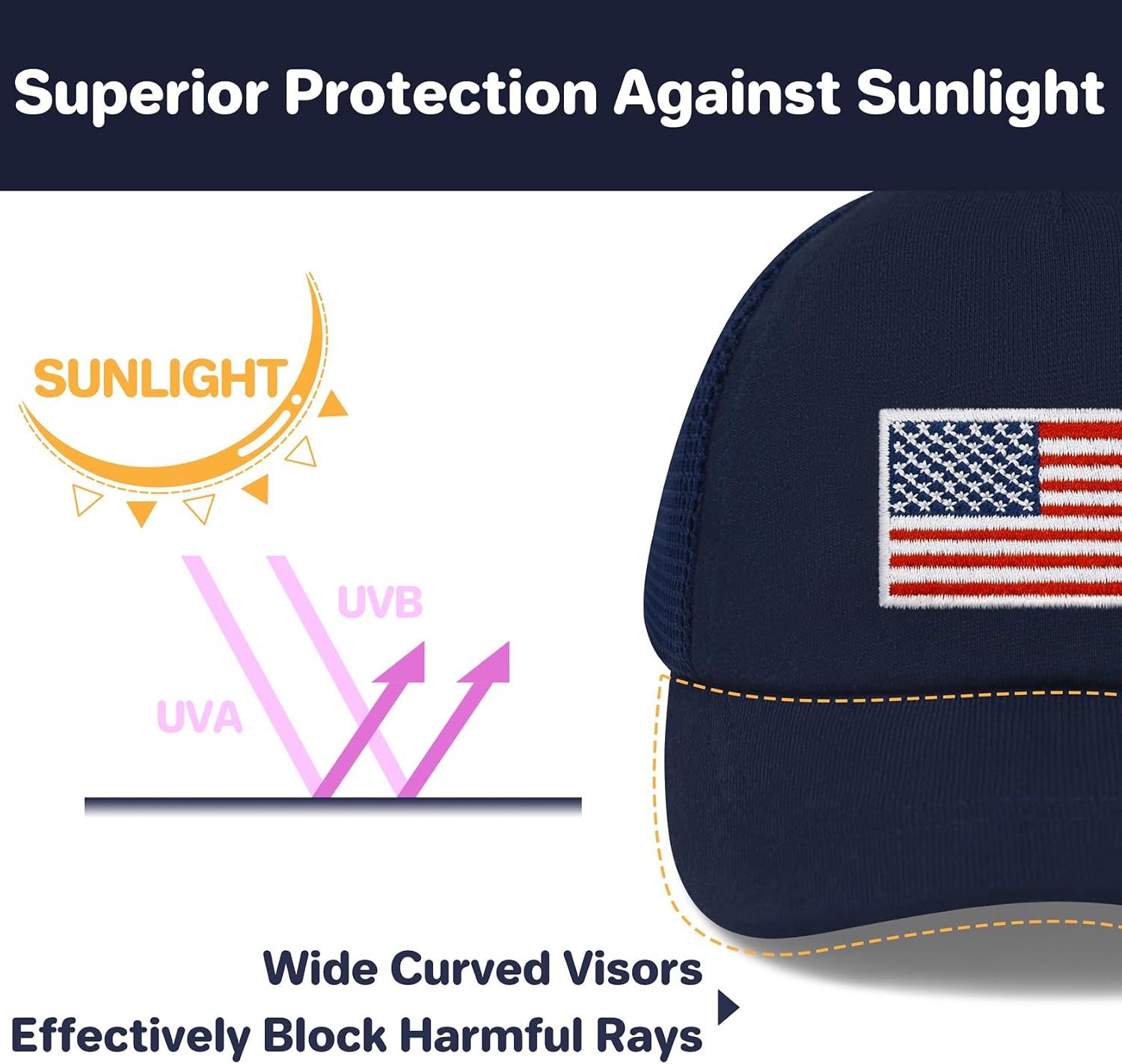qikqik Baby Baseball Cap Toddler Baseball Hat Baby Ball Cap Infant Hats Toddler American Flag Hat Kids 4th of July Hats USA