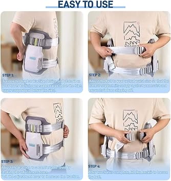 Manual Lumbar Traction Device, Wearable Spinal Decompression Back Stretcher, Portable Lumbar Decompression Device Belt, for Lower Back Pain Relief & Spinal Support