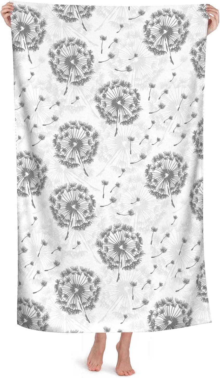 LSRCPD Dandelion Nature Beach Towel Highly Absorbent Microfiber Beach Blanket Soft Bath Towels 80X130 CM