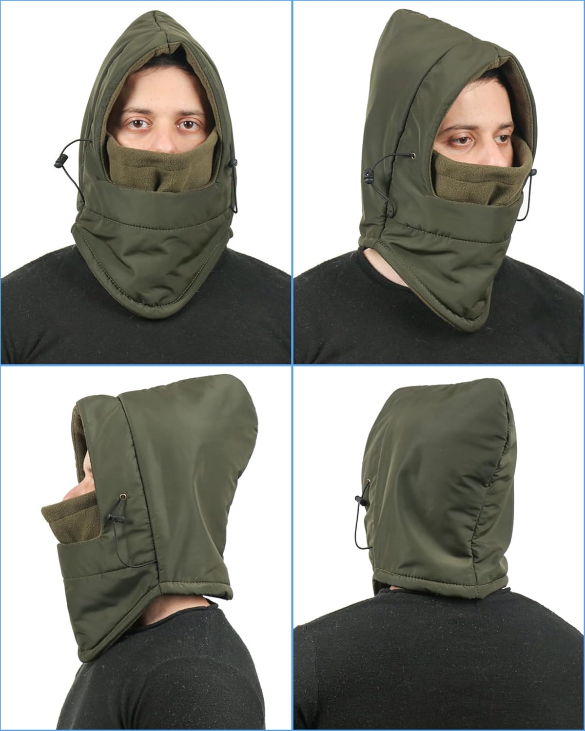 Peicees Thermal Winter Balaclava, Waterproof Ski Mask Fleece Lining Face Mask Hooded Scarf Hat Neck Gaiter for Men Women - Image 5