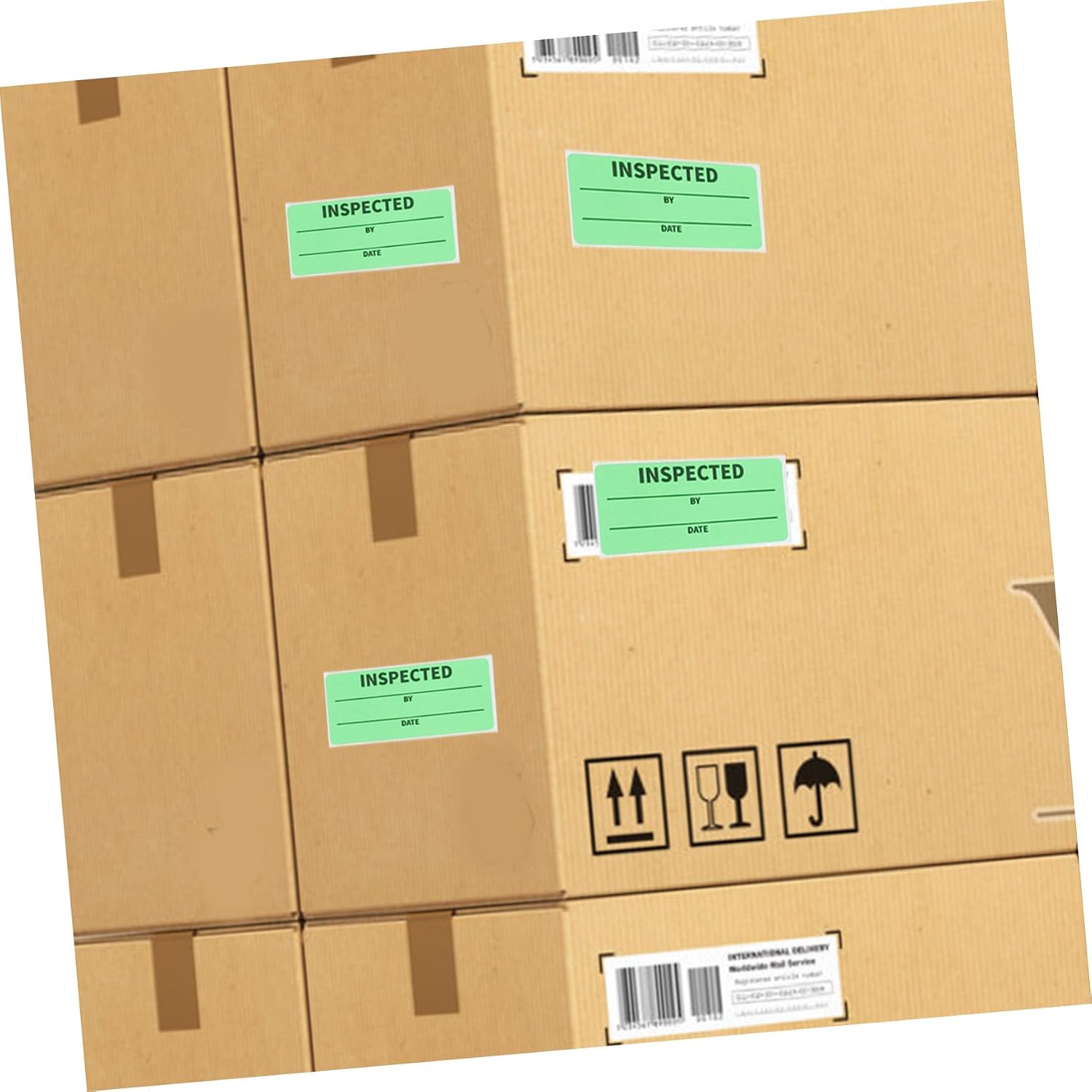 ABOOFAN 500 Roll Inspected Inventory Labels 1 x 2.25 Inch Quality Control Stickers for Warehouse Management and Shipping Handling
