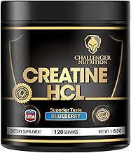 مكمل غذائي كرياتين هيدروكلورايد بنكهة التوت الأزرق من تشالنجر نيوتريشن، وزن 118.8 جرام