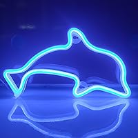 Vista 1 de JYWJ Dolphin Neon Sign,USB or 3-AA Battery Powered Neon Light,LED Table Decoration,Bedroom Wall Decoration,Birthday Gift,Wedding Supplies Business