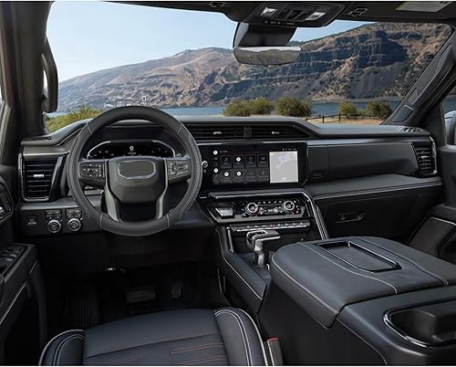 Miniatura 6 de GIANT PANDA Funda de volante para GMC Sierra Acadia Terrain Yukon (línea negra y gris, tamaño estándar)