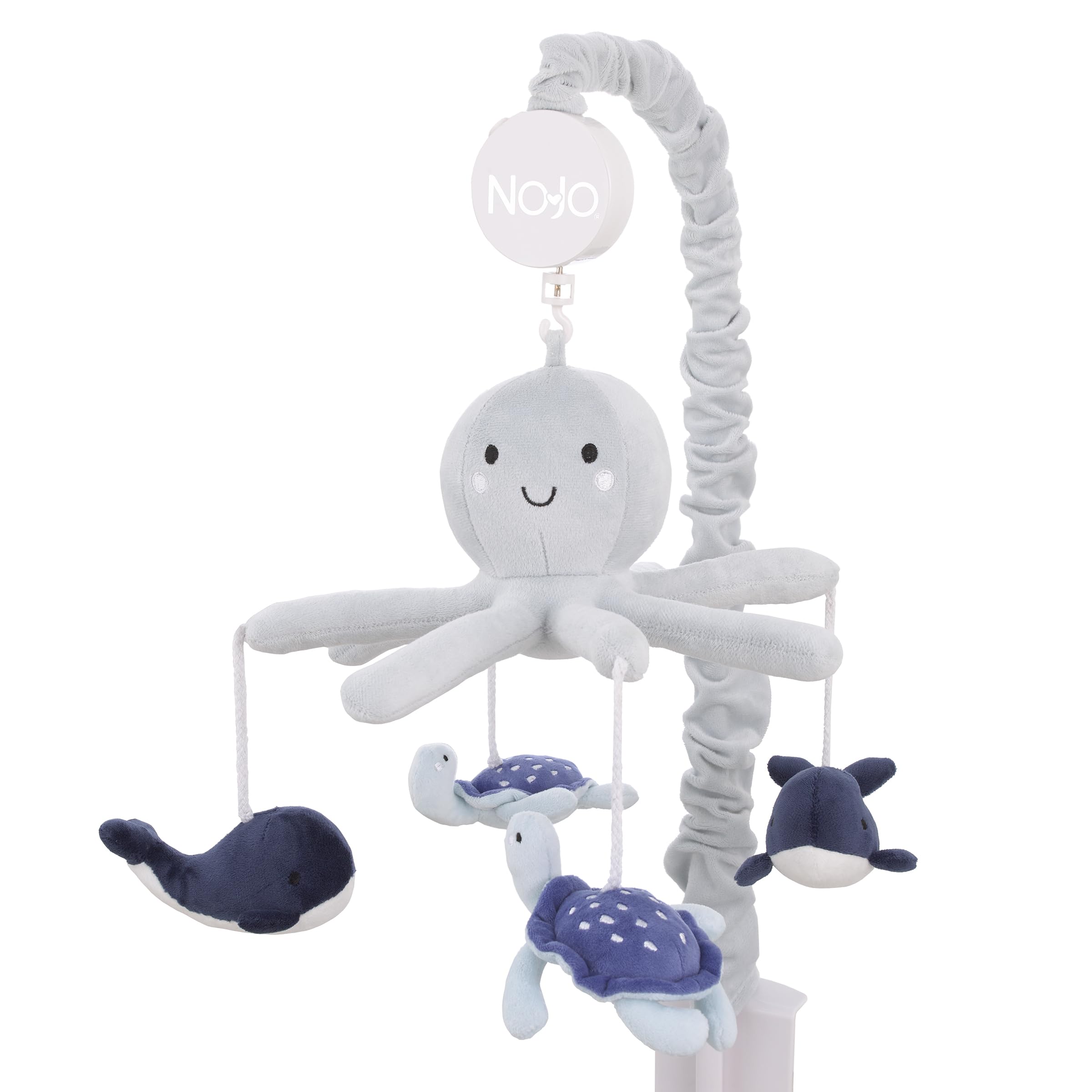 NoJoPlush Octopus Gray and Navy Whales and Sea Turtles Musical Mobile