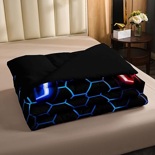 Miniatura 4 de Juego de ropa de cama con diseño de videojuegos para niños y adolescentes, juego de edredón de juegos para todas las estaciones, edredón de plumón