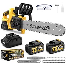 Brushless Electric Cordless Chainsaw - 12" & 16" Dual Guide Plate 21V Electric Chain Saw With 2 x 4.0Ah Batteries & Auto Oiler & Oil Output Control Switch for Wood Tree Pruning Cutting
