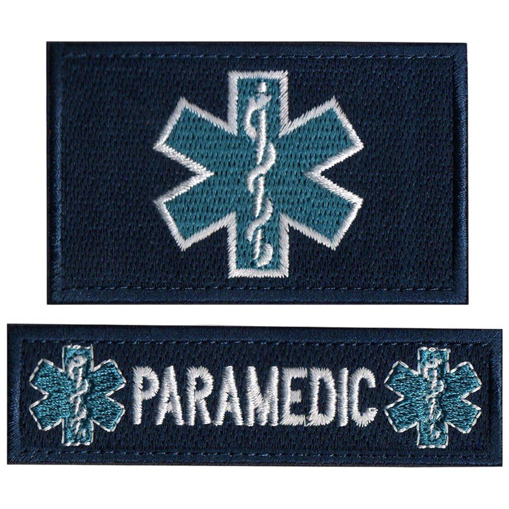 Luxylei 2pcs Embroidered Emergency Medical Patches First Aid Patches Badge Appliques for First Aid Pouch Outdoor Adventure Kits