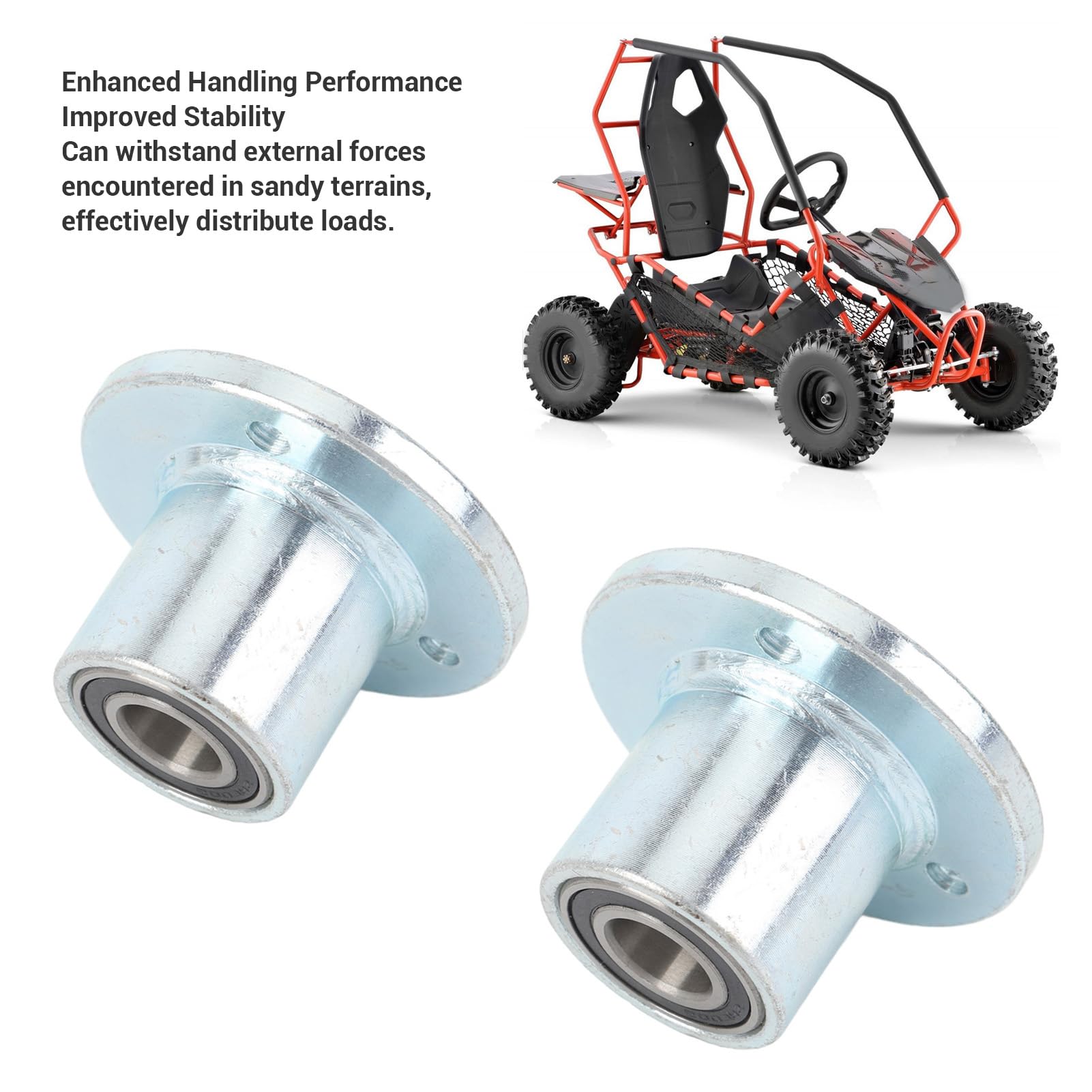 Abbina Mozzi di Ruote Anteriori 17 Mm, Mozzi di Cerchioni a Ruota con Cuscinetto e Guarnizioni, Lega in Acciaio Ad Alta Durezza, per Go Kart Atv Karting Utv Quad Bici