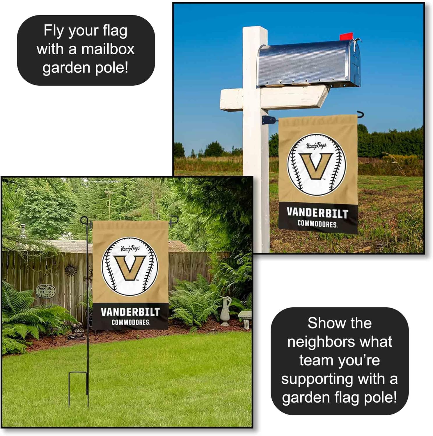 Vanderbilt Commodores Baseball Garden Yard Banner Flag - Image 4