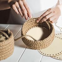 KUHAWL 6 db Fa Kosáralap Horgoláshoz - 15/20 cm Átmérőjű Natúr Fa Alapok DIY Tárolókosár Készítéséhez, Kézműves Dekorációhoz 6