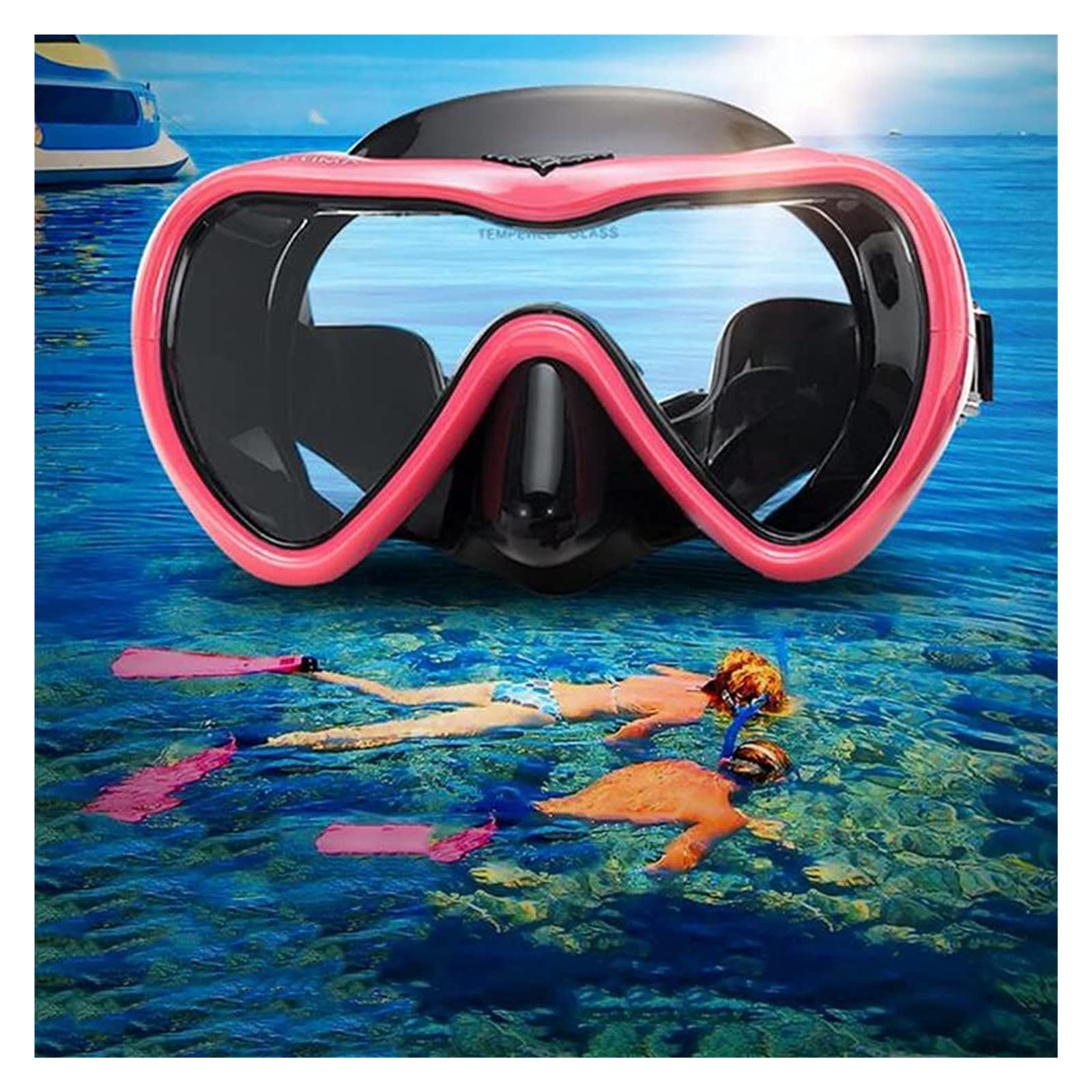 maschera da immersione, Maschere subacquee Immersioni Nuoto a basso volume Lenti ad alta definizione Attrezzatura subacquea Silicone Integrato