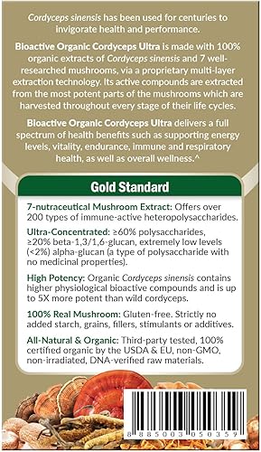 Miniatura 7 de LABO Nutrition Bioactive Organic Cordyceps Ultra - 8 Suplemento de hongos medicinales Cordyceps Reishi cola de Turquía Maitake Agaricus blazei