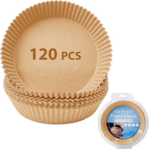 Miniatura 8 de Forro de papel desechable para freidora de aire de 7.9 pulgadas, 120 forros desechables antiadherentes para freidora de aire, papel pergamino para