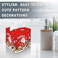 Vista 104 de Tissue Box Cover Square Decorative Tissue Box Holder Cute Funny Cube Tissue Case Cover-Alpaca Tissue Box Cover