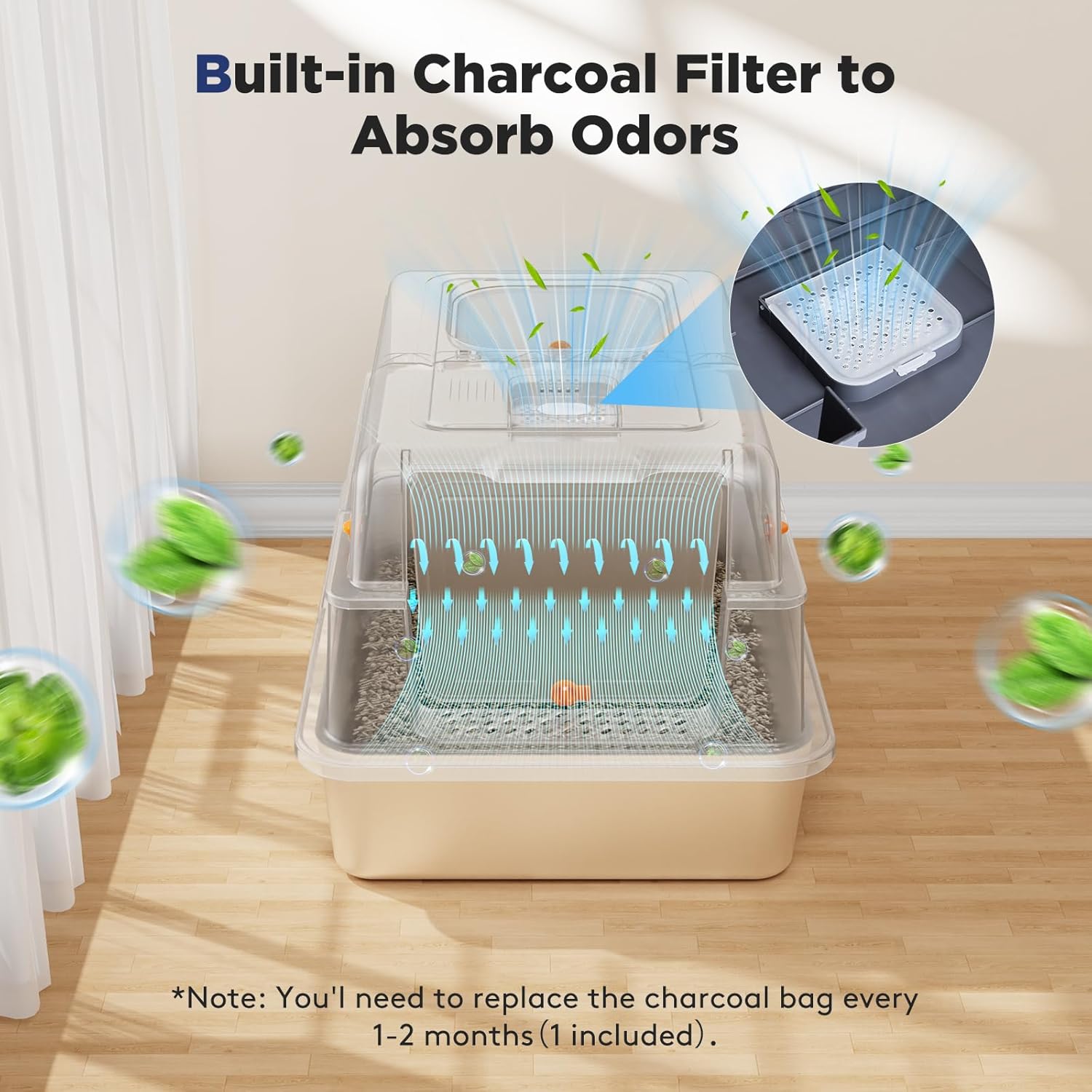 FURTIME XXXL Extra Large Stainless Steel Litter Box with Lid, Large Enclosed Cat Litter Box for Big Cats, Metal Cat Box with High Sided Enclosure & Scoop, Grey