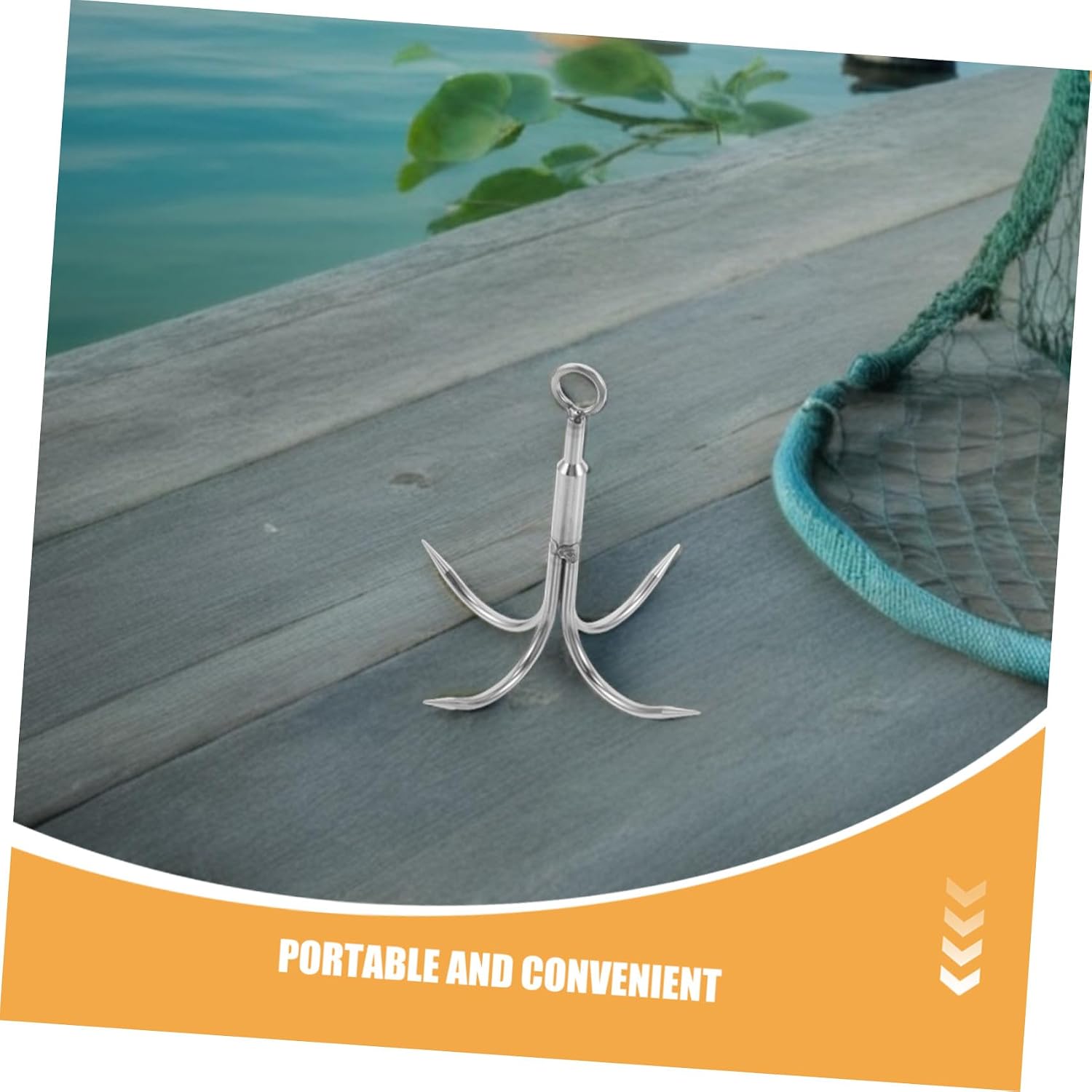 2pcs Stainless Steel 4 Claw Boat Anchor Hook for Fishing