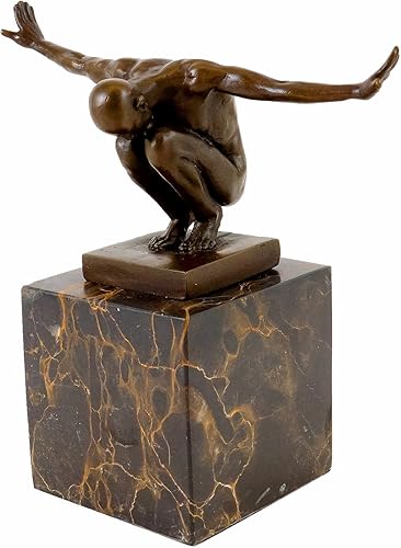 Miniatura 2 de - Figura de bronce de arte moderno - Mr. Universe - Firmado Milo - 100% bronce - Escultura a base de mármol - Figura decorativa