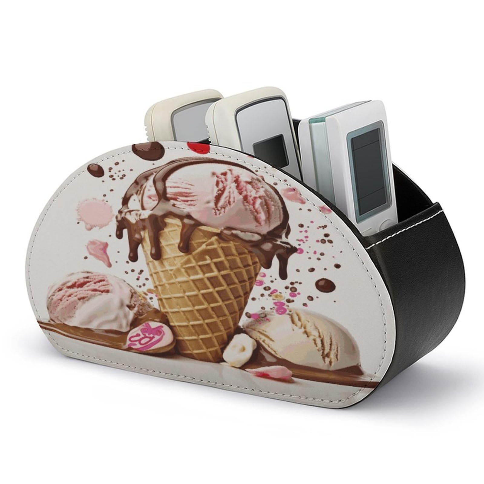 Btcowzrv Style Ice Cream Remote Control Holder With 5 Compartments
