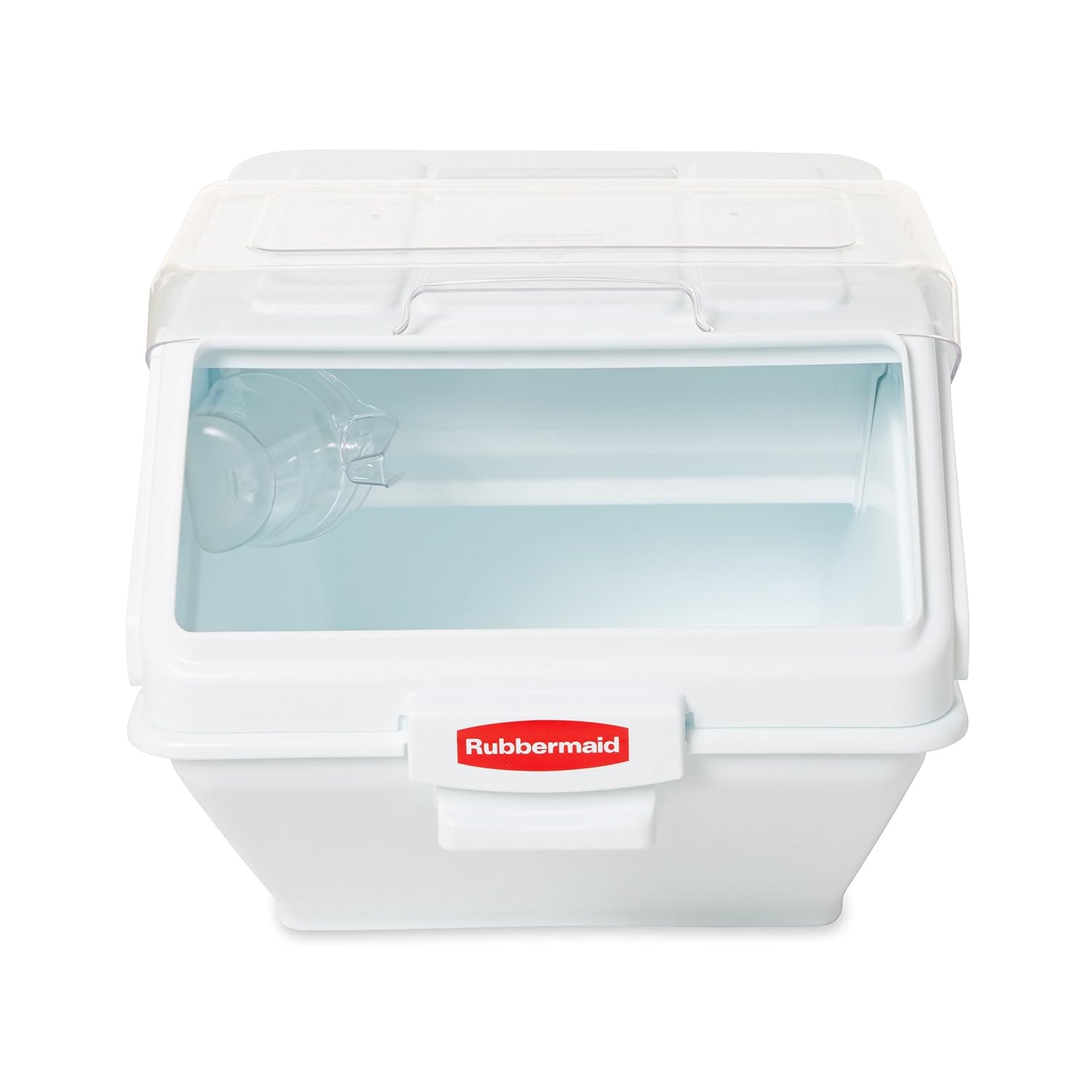 Rubbermaid Commercial Products ProSave Shelf Food Ingredient Bin with Scoop, 200-Cup, White, Kitchen Food Storage Sugar/Grains/Rice/Baking Supplies