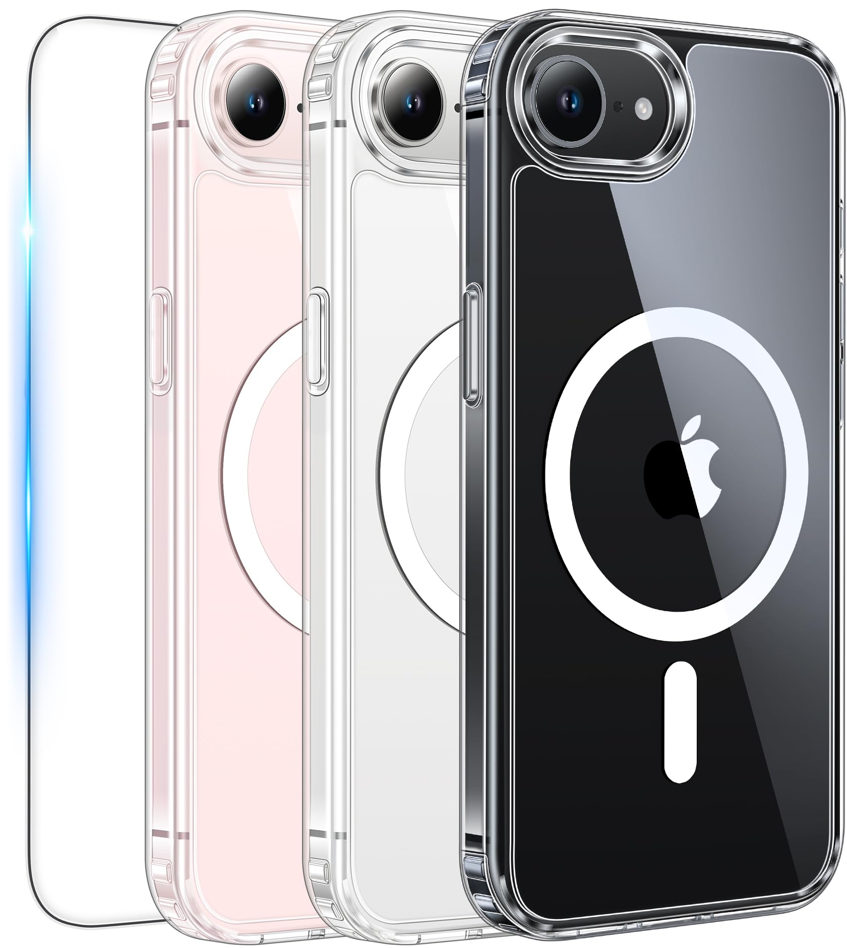 Photo 1 of FNTCASE for iPhone 17e & iPhone 16e Case Clear: Magnetic Phone Cases with Screen Protector Compatible with Magsafe Anti Yellowing Shockproof Protective Transparent Cell Phone Cover (A-Clear)