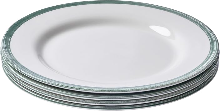 Portmeirion Potters Brushstroke Dinner Plate - Green, Set of 4