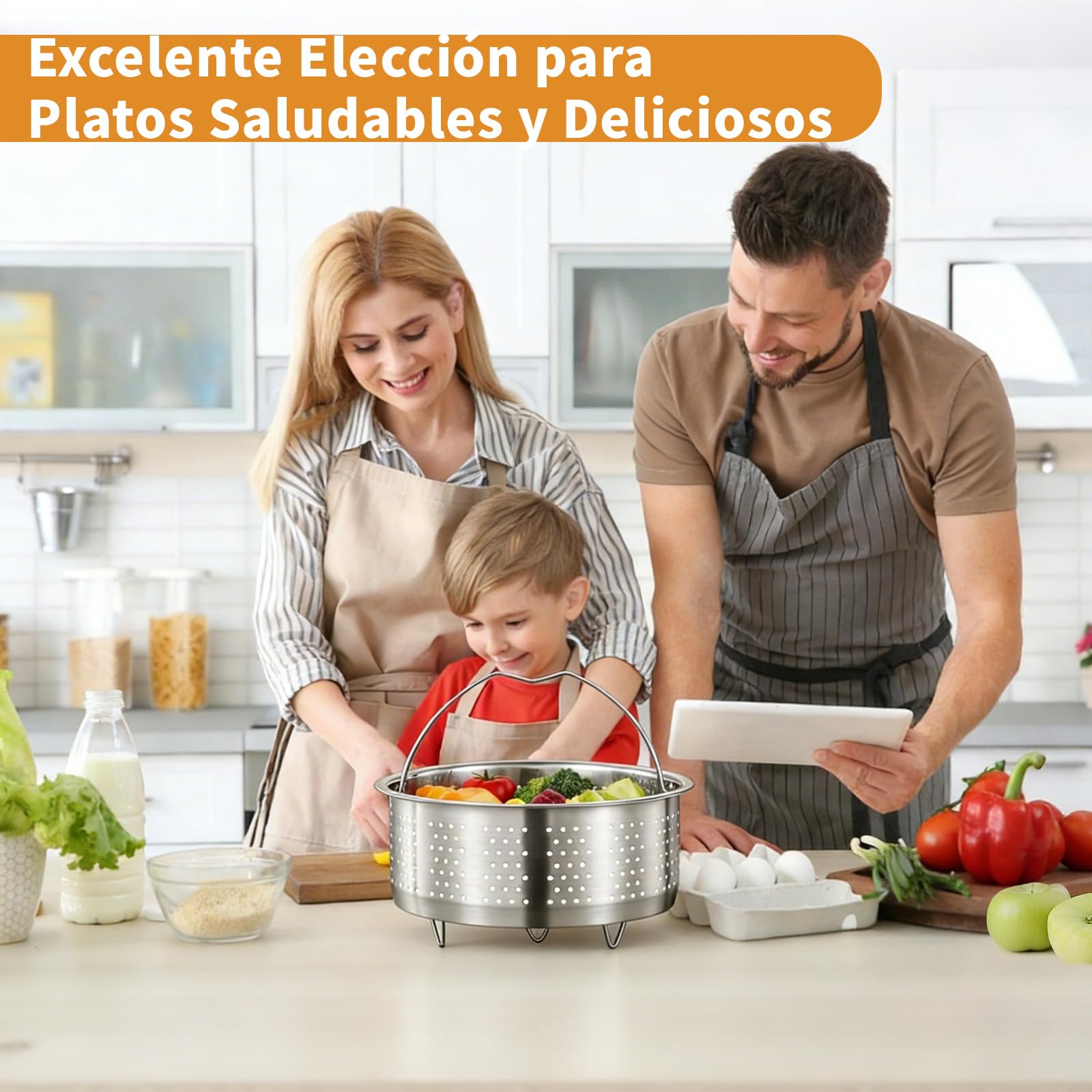Cesta de Vapor Acero Inoxidable 304 20 cm Vaporera Multiusos para Cocinar