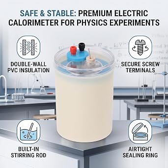 Double Wall Electric Calorimeter, PVC Heat Measurement Electric Calorimeter Physical Experimental Instrument for High School Students