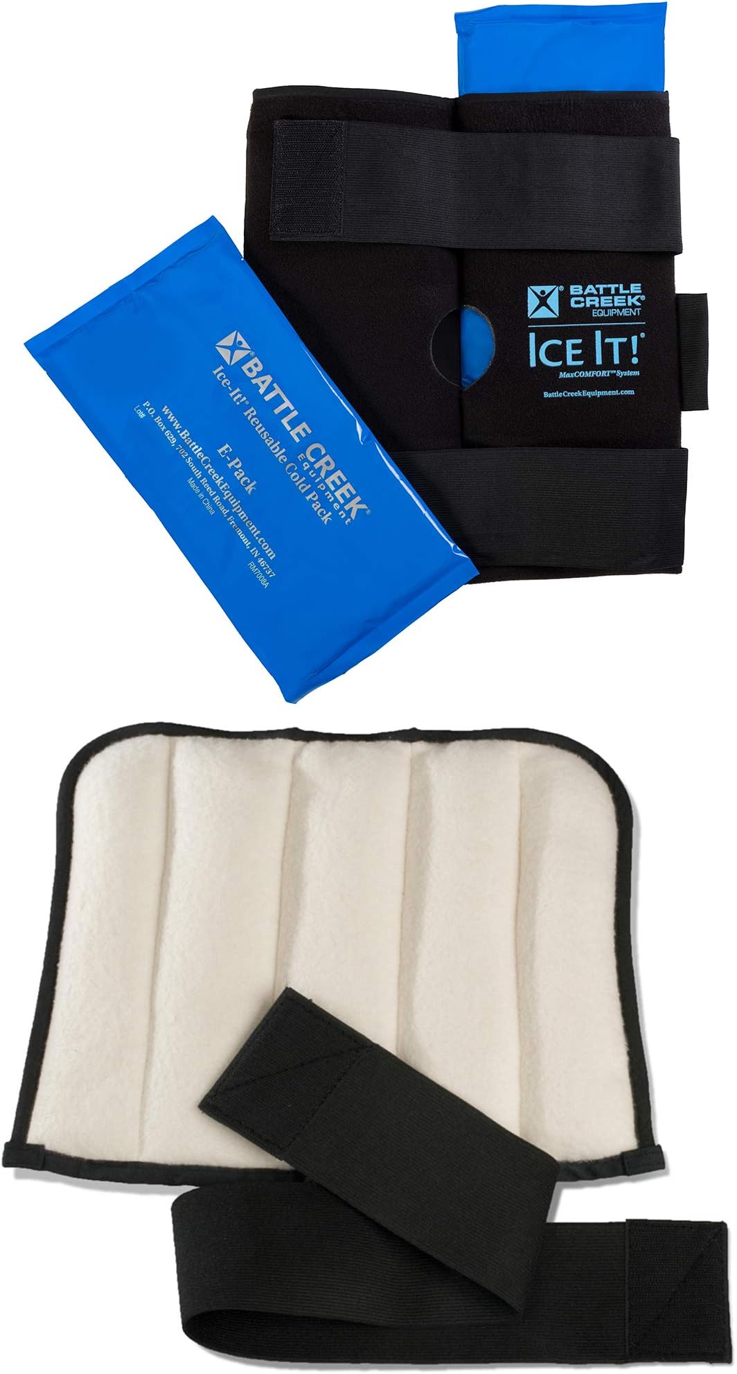 Battle Creek Ice It! Knee Pain Kit - with Moist Heat and Cold Therapy. Ideal for Pain Relief, Recovery from Physical Activity, & Every Day use.