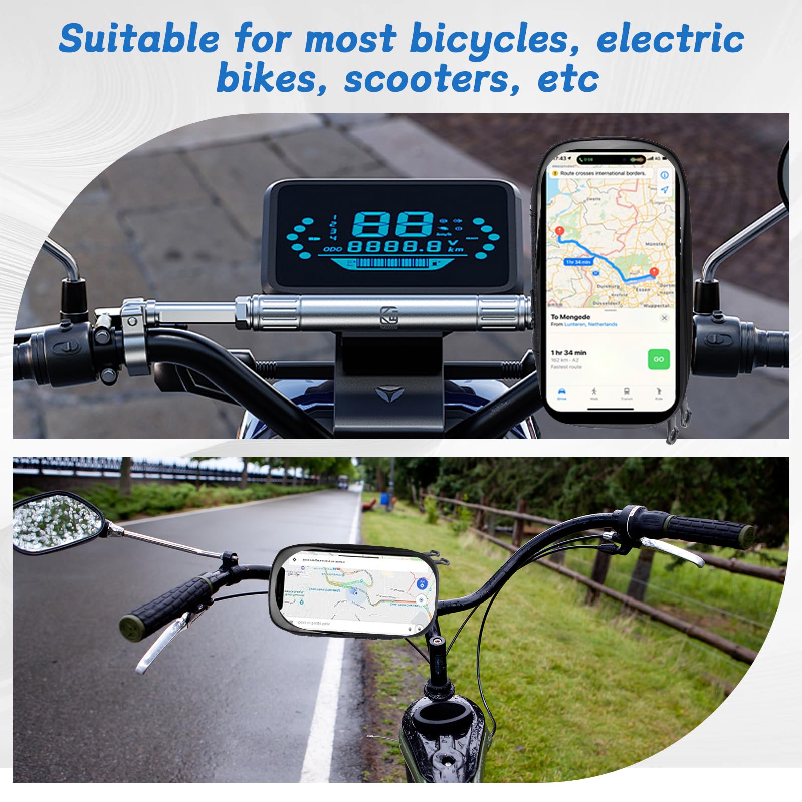 Uchwyt telefon, wodoszczelny pokrowiec na smartfon, rower z osłoną przeciwdeszczową, obracany uchwyt na telefon 360°, motocykl, wodoszczelny