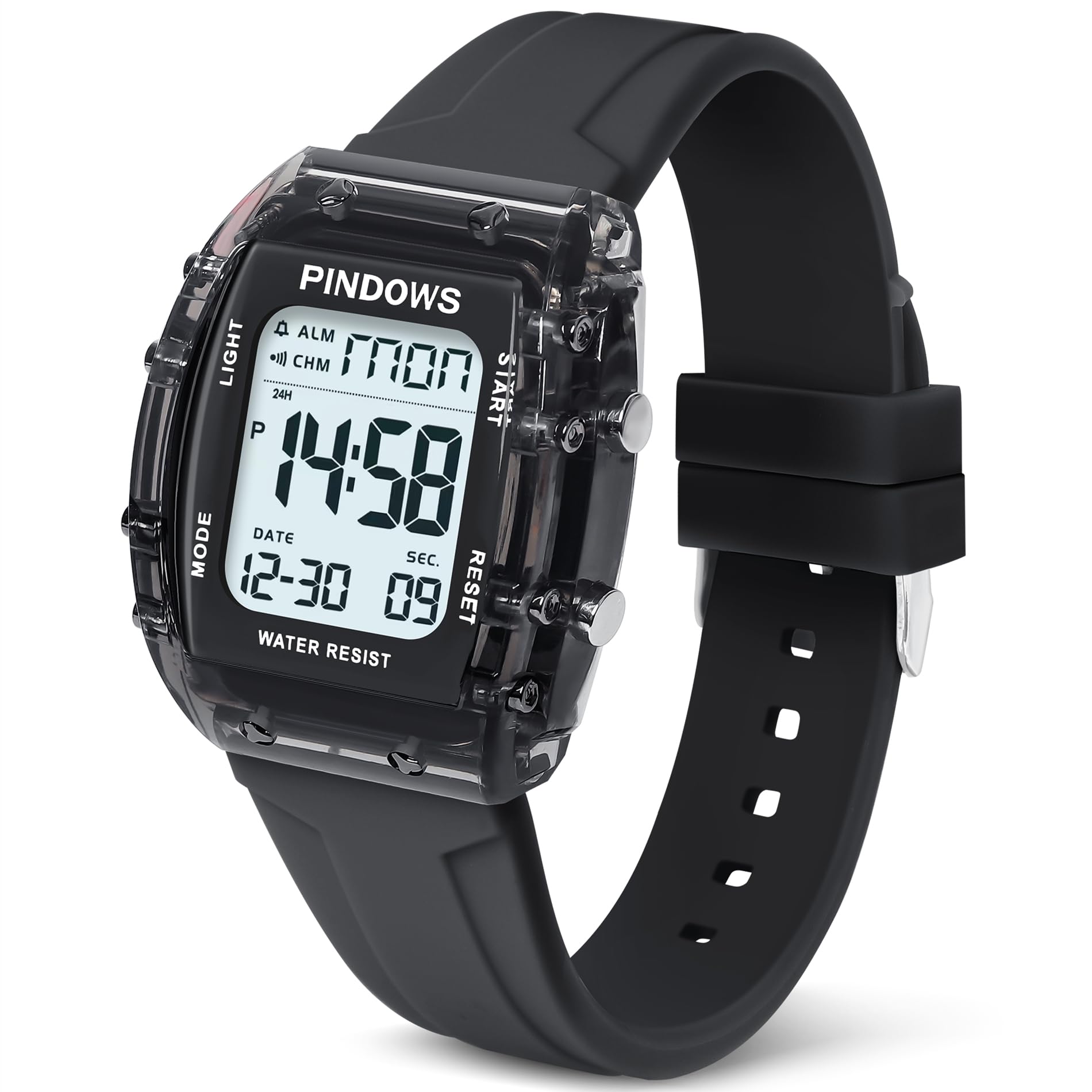 PINIDOUS Mujeres Relojes para Mujeres Reloj para Adolescentes Estudiantes Relojes Deportivos Digitales Impermeables con Alarma Cronómetro Cuenta atrás Timbre horario Función Luz de Alto Brillo