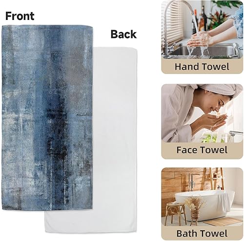 Miniatura 10 de Juego de 2 toallas de mano de baño, toallas de mano azules, toalla de cara de ancla náutica, toallas decorativas suaves y absorbentes para baño,