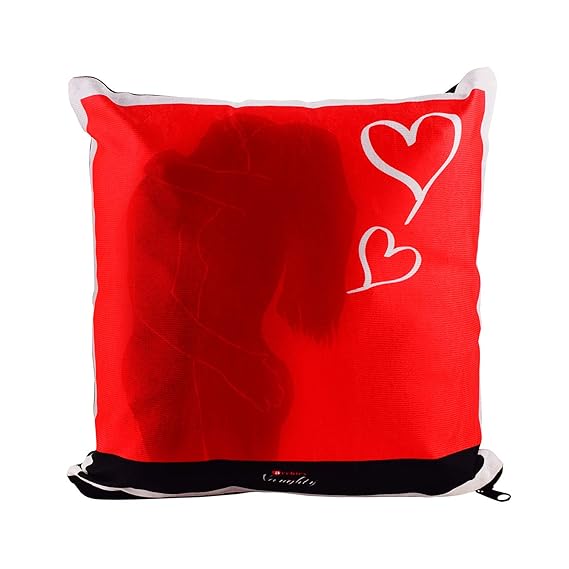 ARCHIES Special Polyester Love Cushion (30x30) Pack of 1, Multicolor