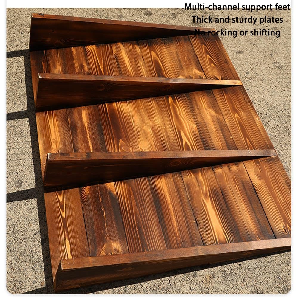 Silla de ruedas portátil antideslizante de madera, umbral de puerta de fácil acceso para uso Ga, disponible en alturas de 8/10/15/20 cm (60 x 70 x 15 cm / 24 x 28 x 6 in)