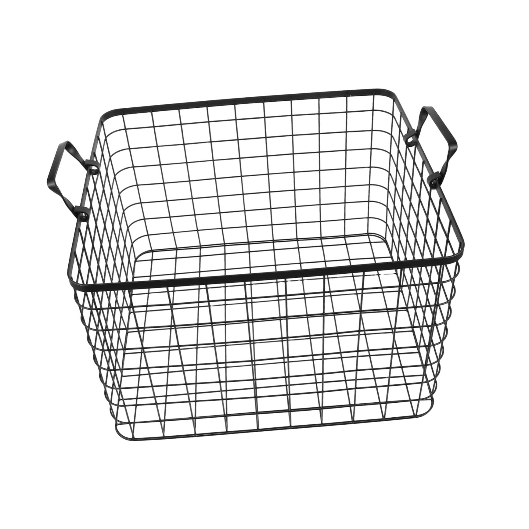 Cesta de Hierro Negra para Leña Asa, Diseño Abierto Clásico | Almacenamiento de Combustible, Uso Interior y Campamento, Forma de Cesta Elegante para Troncos