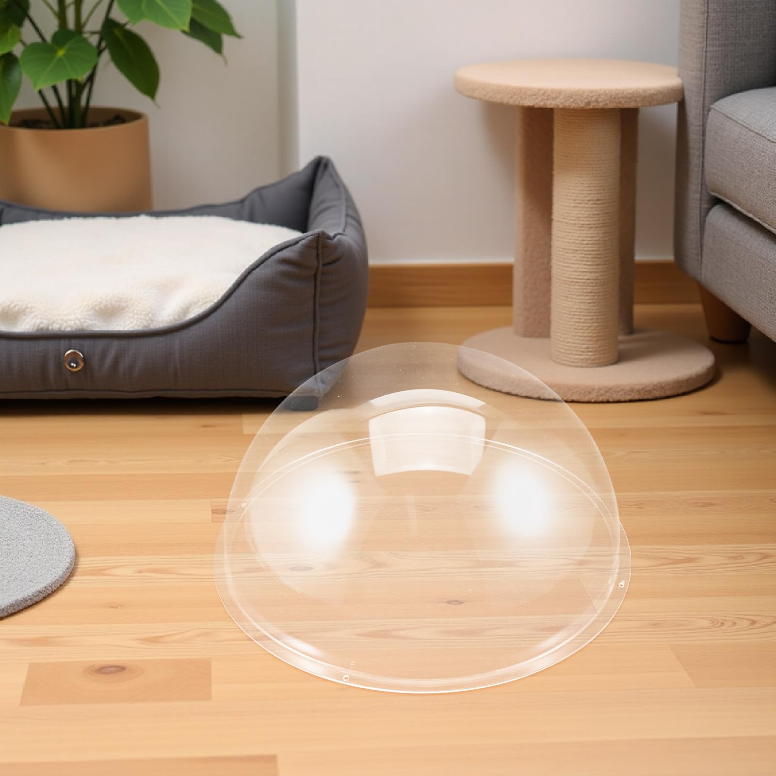 Ciieeo Housse de fenêtre Transparente en Acrylique à Bulles pour perchoir de Chat, nid Suspendu, lit pour Animaux de Compagnie, hamac pour Chat en Forme de dôme Transparent.