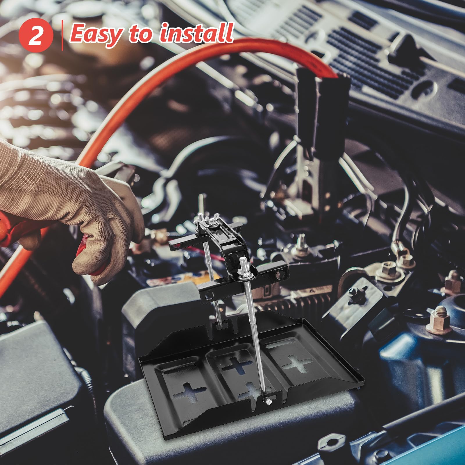 ORFOFE 1 Satz Verstellbare Batteriehalterung aus Metall für Auto und Boot Stabile Kfz Batteriehalterung mit Einfacher Montage Schwarz Geeignet für Marine Supplies