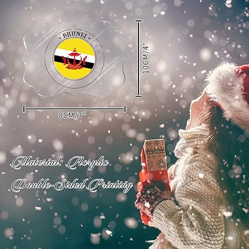 Vista 191 de Bandera de Curazao - Adorno para árbol de Navidad, bandera nacional, decoración de árbol de Navidad de Curazao, recuerdo acrílico, adorno colgante