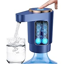 Water Bottle Pump, Portable Electric Water Dispenser Pump for 5 Gallon Bottles - USB Charging, Automatic Switch, Rechargeable Battery for Home Kitchen Room Camping, Blue
