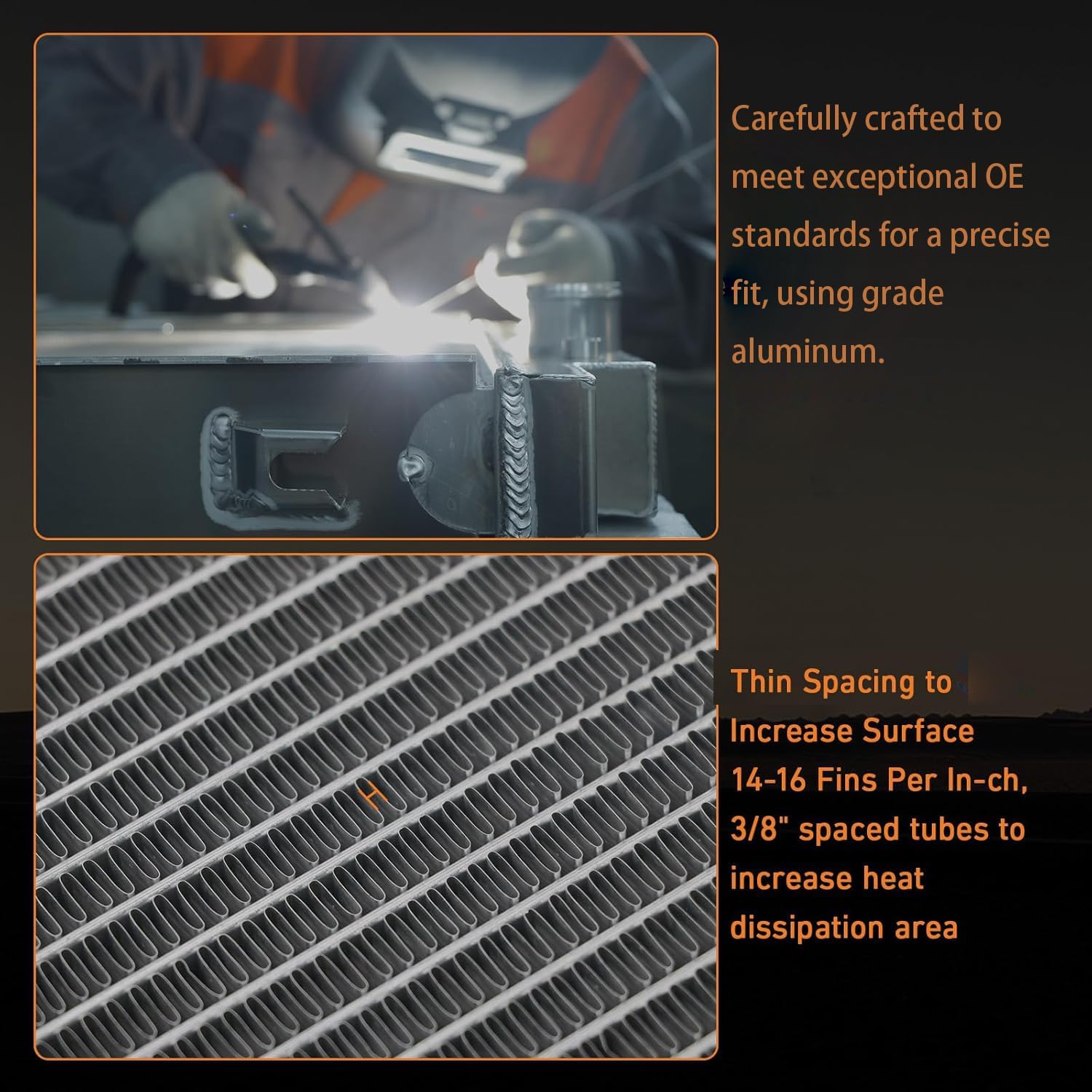 3 Row Aluminium Car Radiator for 1960-1966 Ford Mustang Falcon Ranchero/Mercury Comet 1961 1962 1963 1964 1965 CC259 Aluminium Radiators for Ford Radiador for Mustang