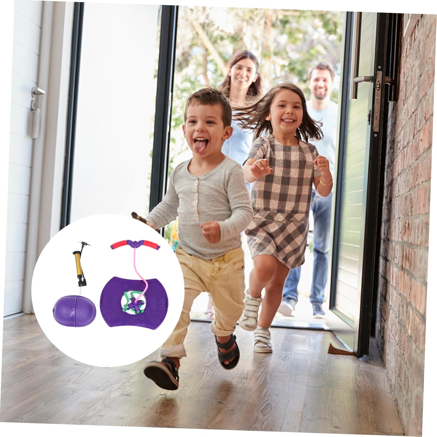 Boy Girl Inflatable Jumping Thickened Bouncy Toy for Boys and Girls Fun Exercise Improves Balance Coordination Includes Pump and Random Accessories