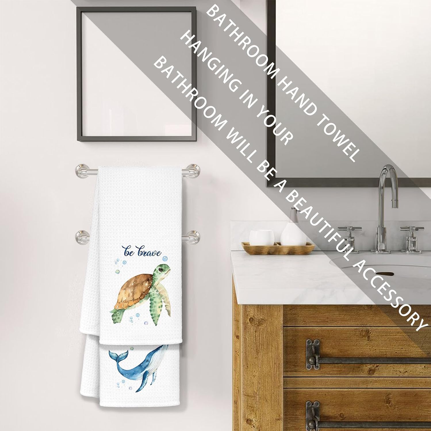 beach kitchen towels,sea turtle bathroom decor,kids hand towels,waffle hand towel bathroom,Sea Turtle Kitchen Towels,Turtle Kitchen Towels Set Of 4,sea horse turtle themed gifts sea themed 16×24 Inch