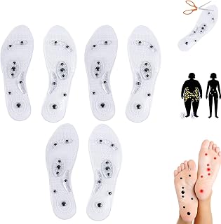 Stepsoothe Far Infrared Acupressure Insoles, Massage Magnetic Therapy Foot Insole, Anti Fatigue Insoles, Acupuncture Foot Massage Insoles, Foot Massage Magnetic Insoles (3Pairs-Transparent,44-48)