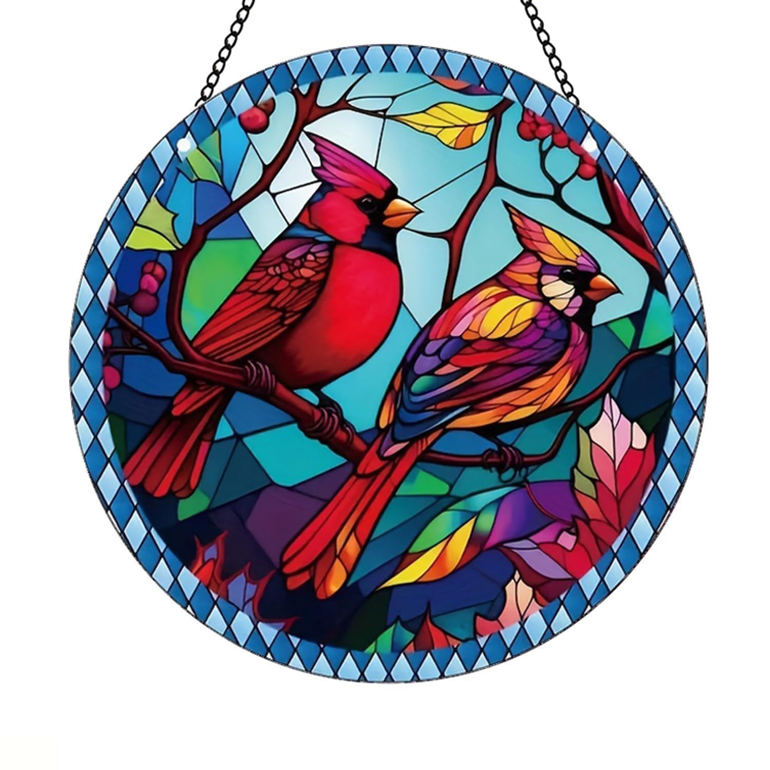 Cardinal 8" Acrylic Bird Wall Art, Fade-Resistant Window Hanging for Kitchen Garden, Memorial Sympathy Gift for Women Bird Lovers, Housewarming Loss