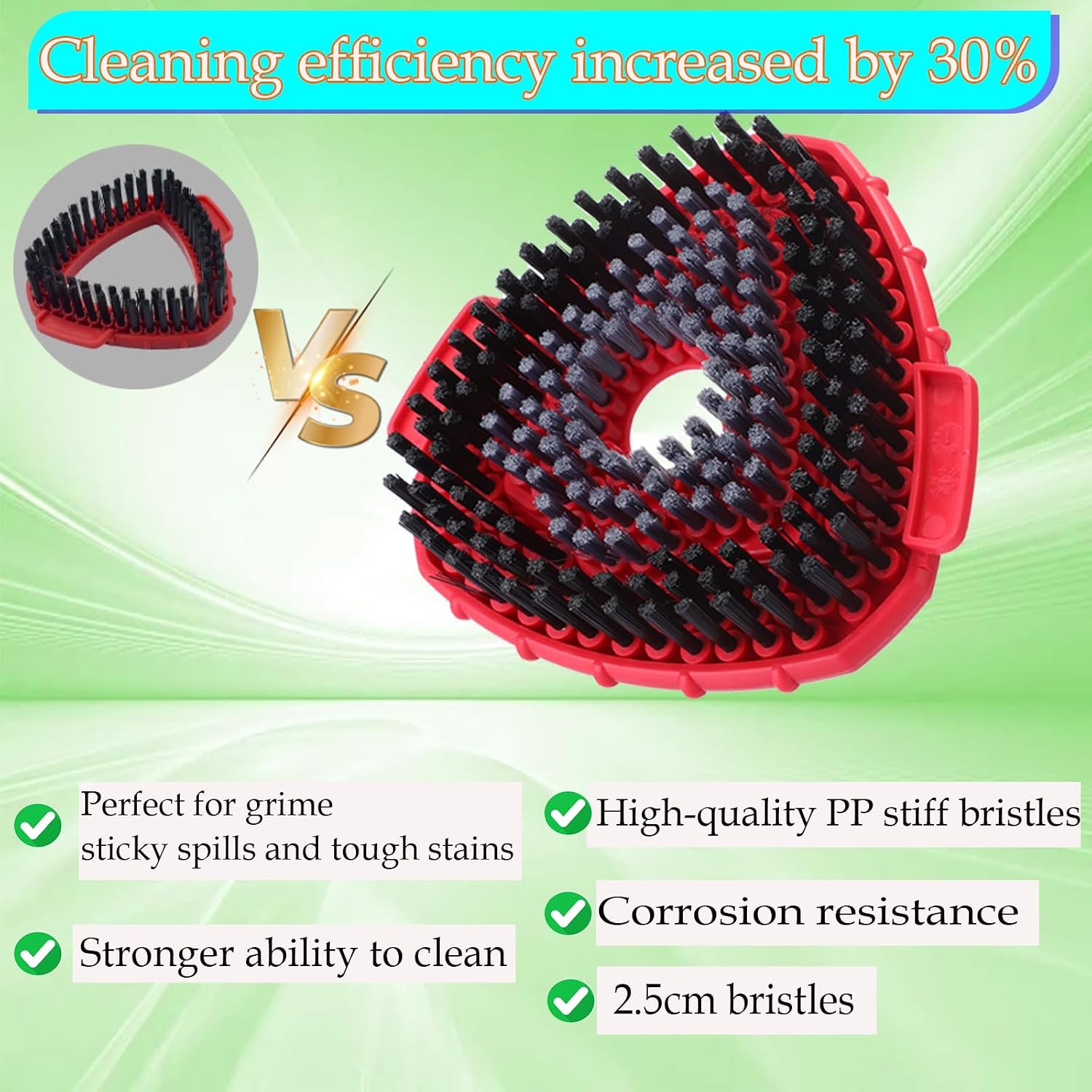 Spin Mop Scrub Brush Head Compatible with O Cedar EasyWring 1-Tank Spin Mop System, 2 Microfiber Scrubber Mop Head Refills & 1 Mop Base, Hard Bristle Cleaning Brush for Bathroom, Kitchen, Tub and Tile