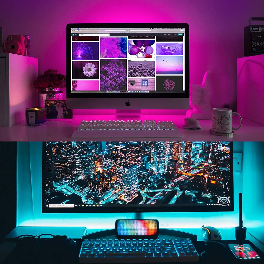 YEOLEH LED Strip Lights for TV,USB Plug-in 8.2ft LED TV Backlight with RF Remote,Color Changing Bias Lighting Kit for 32-60 inch